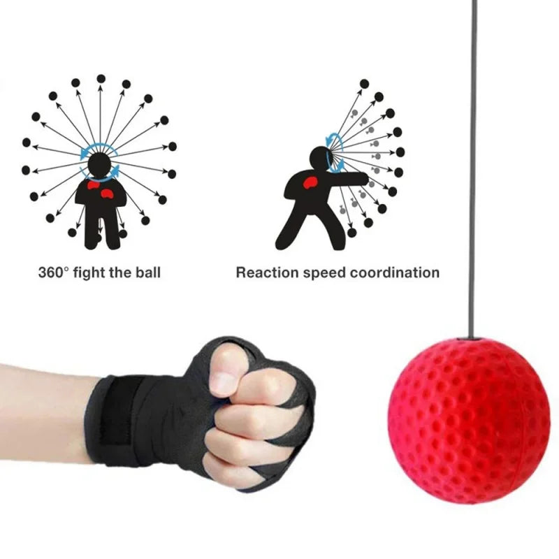 Head-mounted boxing reflex ball