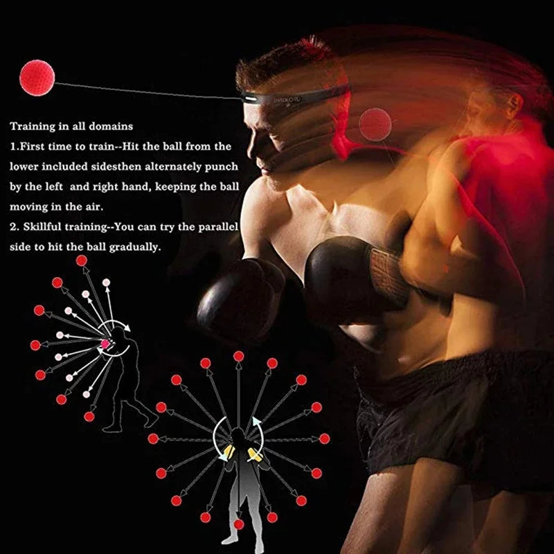 Head-mounted boxing reflex ball