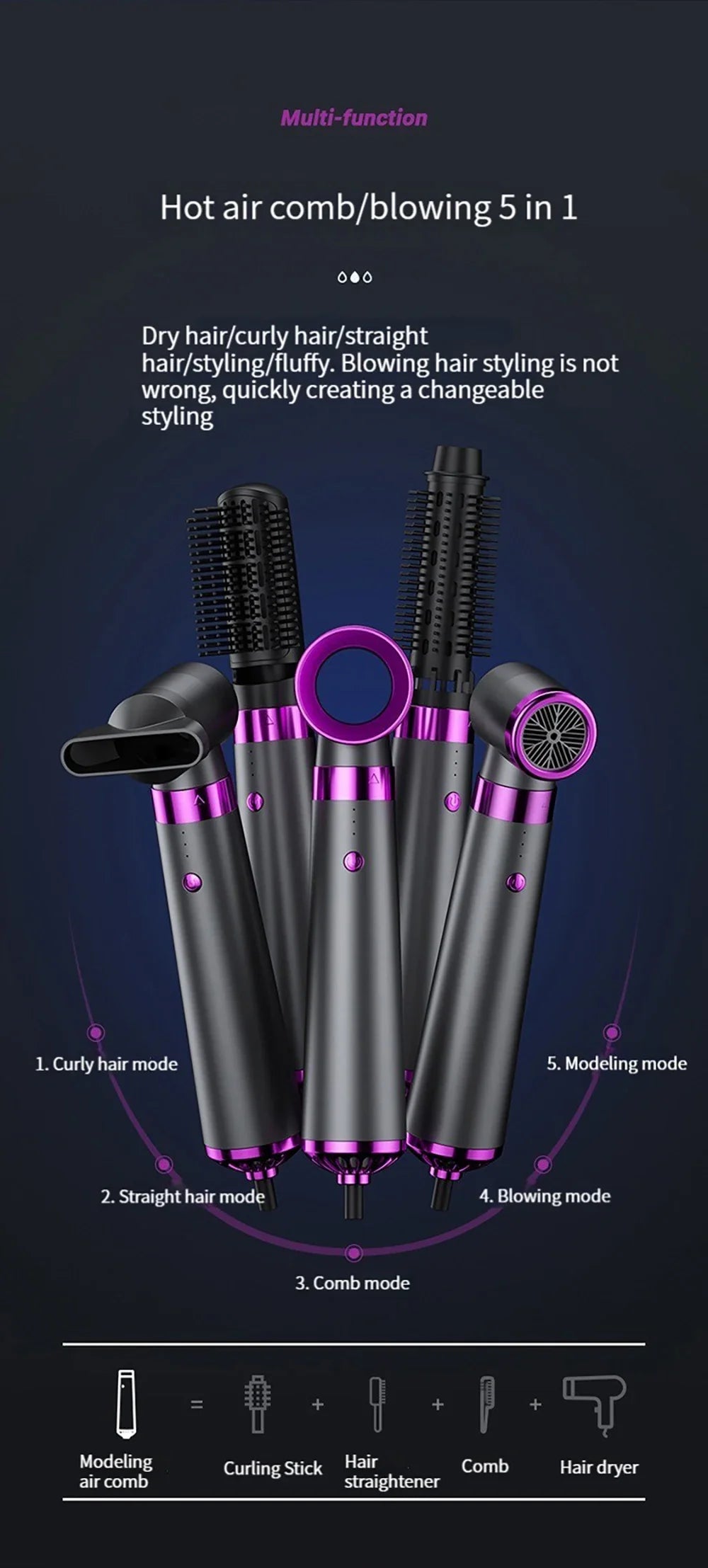 Hair Dryer 5 in 1