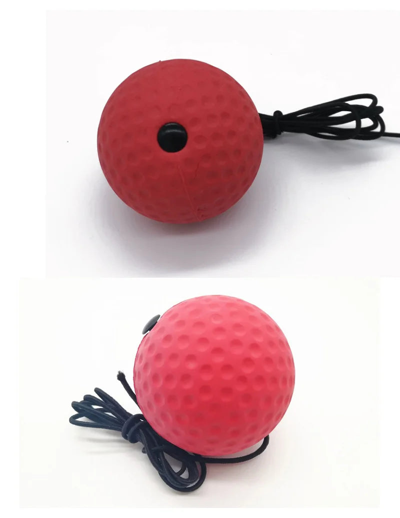 Head-mounted boxing reflex ball