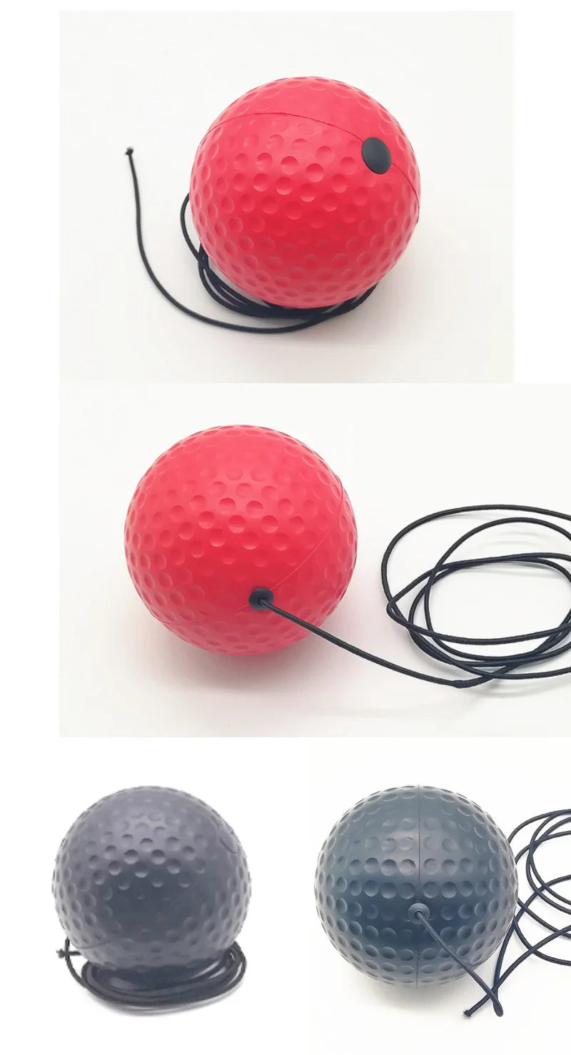 Head-mounted boxing reflex ball