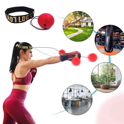 Head-mounted boxing reflex ball