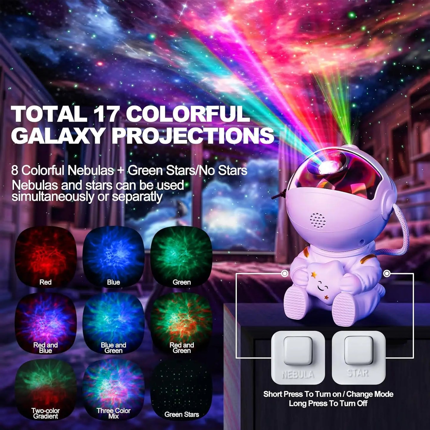 Astronaut Galaxy Star Projector