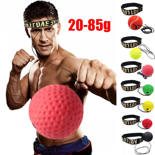 Head-mounted boxing reflex ball