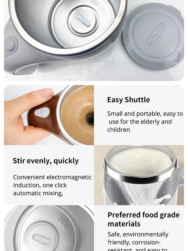 Automatic Stirring Mug Rechargeable Stainless Steel coffee mug